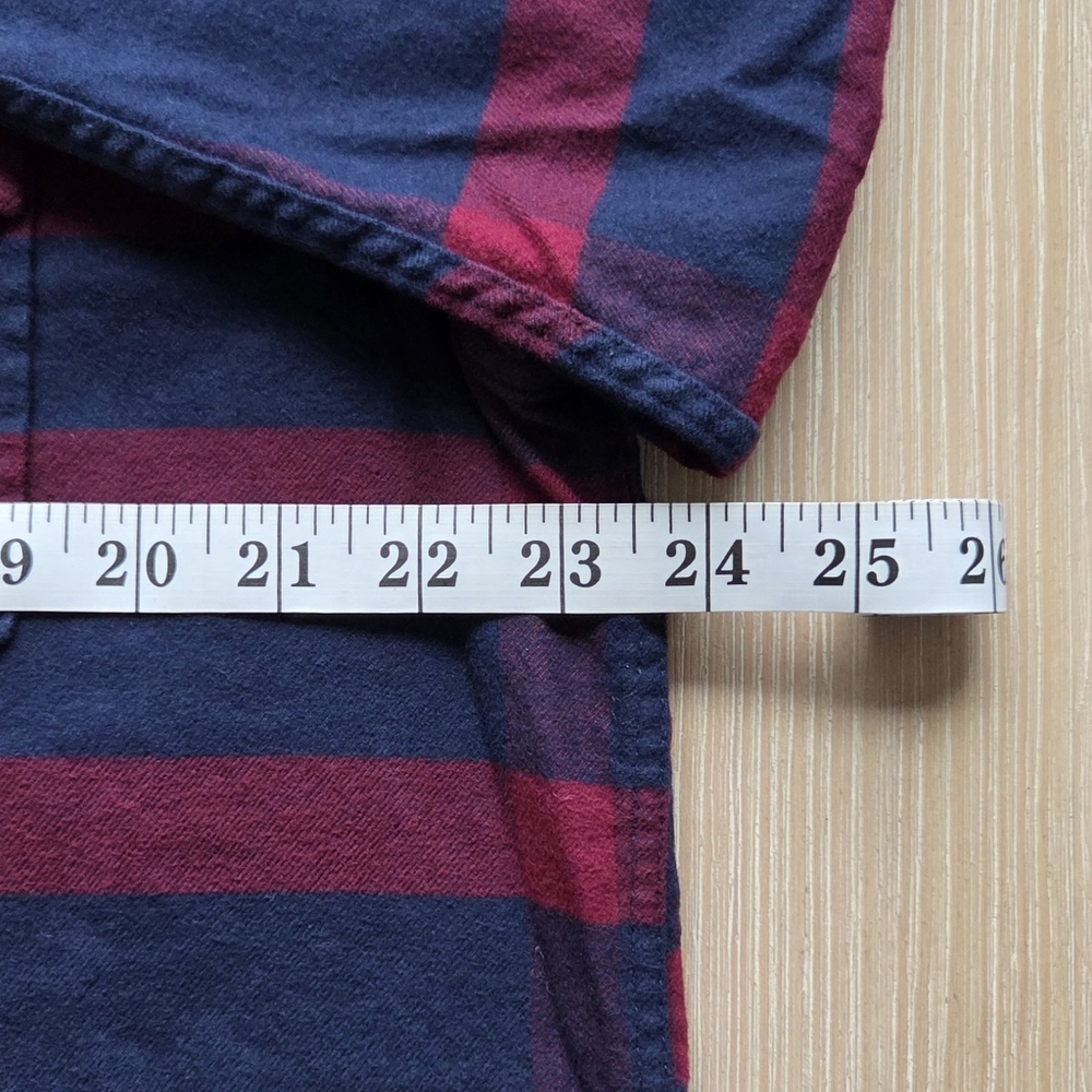 FRAME Refined Plaid Red Blue Classic Flannel Button Up Shirt Mens Size XL - Picture 6 of 10